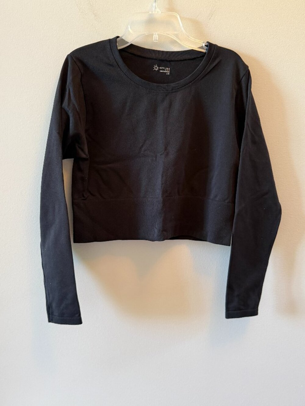 OFFLINE by Aerie Sidewalk Seamless Long Sleeve Cropped Top Size Large